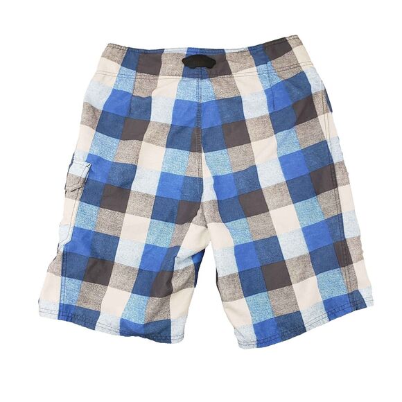 Vans Off The Wall Board Shorts Mens 32 Blue Plaid Skater 00s y2k‎ Surf Cargo - Picture 2 of 8